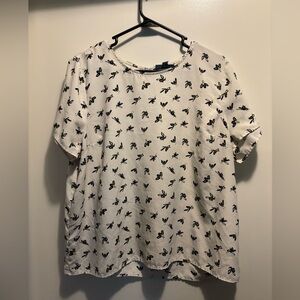 Modcloth White Bee Print Blouse